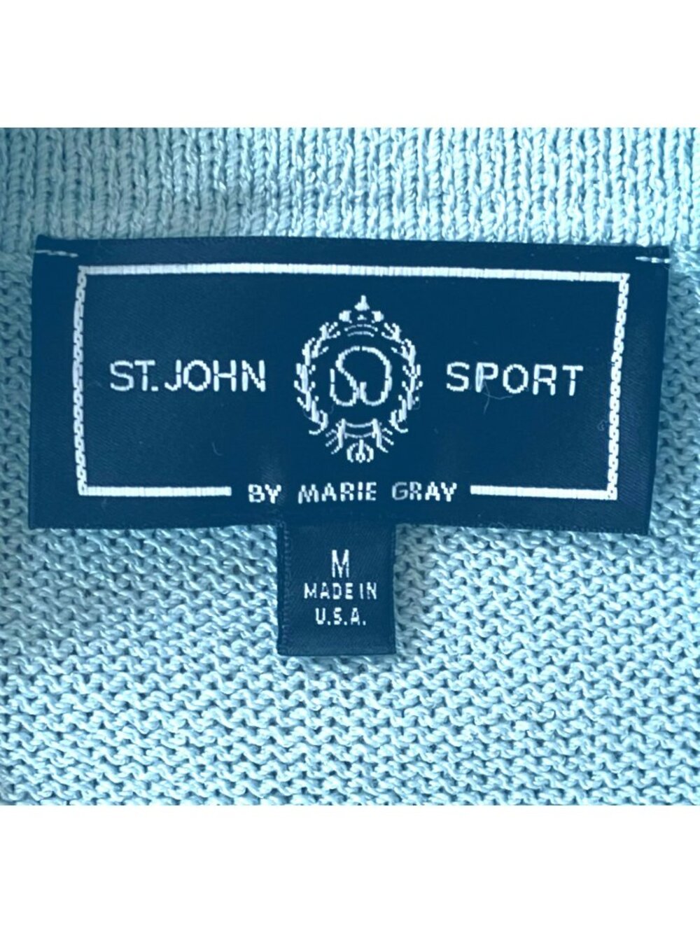 St John Sport Cardigan Knit Sweater Set Aqua Mint Celadon Green Sze Large Medium - Picture 7 of 15
